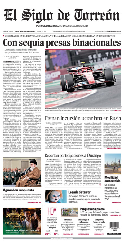 Edición impresa de El Siglo de Torreón, martes  1 de julio de 2025