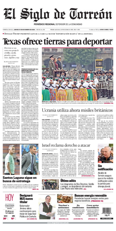 Edición impresa de El Siglo de Torreón, sábado  5 de julio de 2025