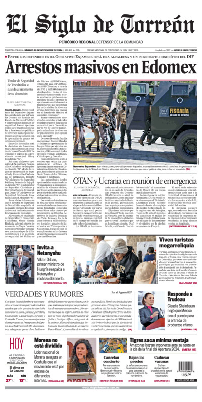 Edición impresa de El Siglo de Torreón, martes  1 de julio de 2025