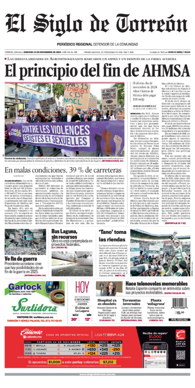 Edición impresa de El Siglo de Torreón, martes  1 de julio de 2025