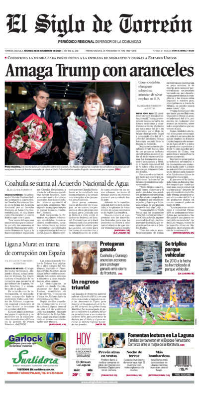 Edición impresa de El Siglo de Torreón, martes  1 de julio de 2025