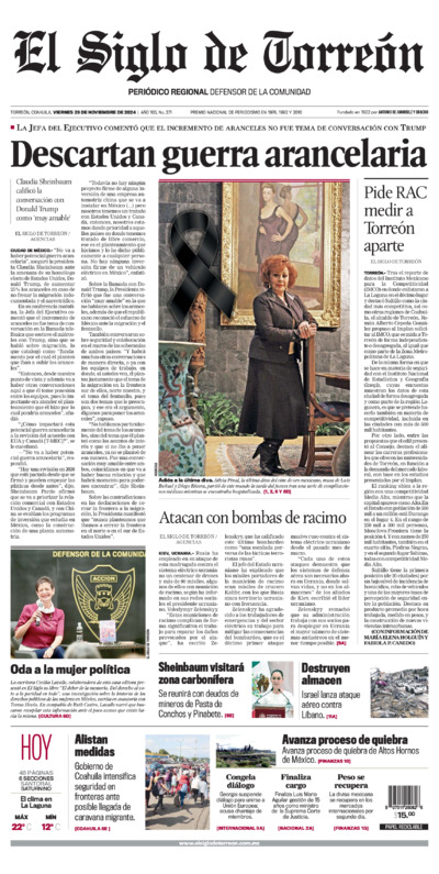 Edición impresa de El Siglo de Torreón, martes  1 de julio de 2025