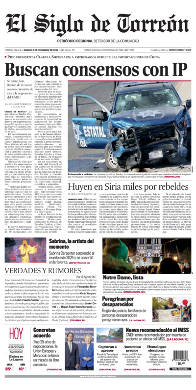 Edición impresa de El Siglo de Torreón, viernes 18 de julio de 2025