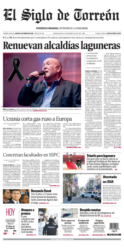 Edición impresa de El Siglo de Torreón, sábado  5 de julio de 2025