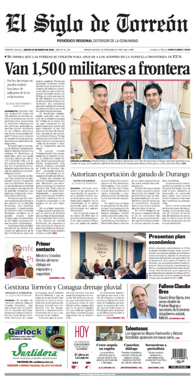 Edición impresa de El Siglo de Torreón, lunes 30 de junio de 2025