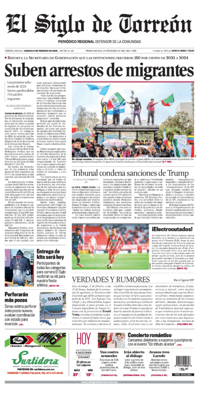 Edición impresa de El Siglo de Torreón, jueves 10 de julio de 2025