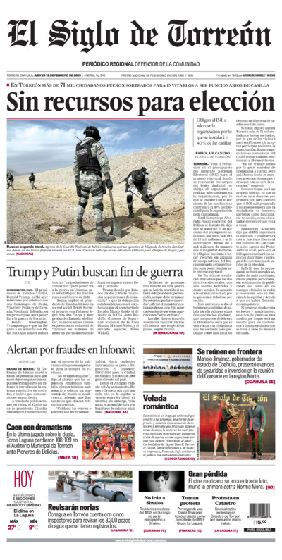 Edición impresa de El Siglo de Torreón, lunes 30 de junio de 2025