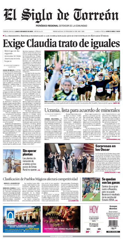 Edición del lunes  3 de marzo de 2025