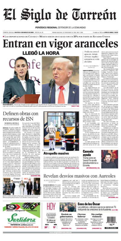 Edición del martes  4 de marzo de 2025