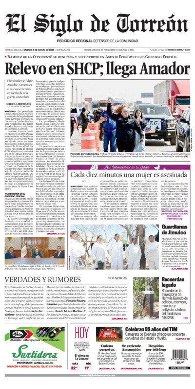 Edición del sábado  8 de marzo de 2025