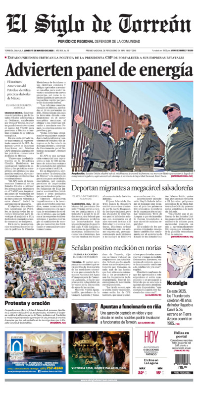 Edición del lunes 17 de marzo de 2025