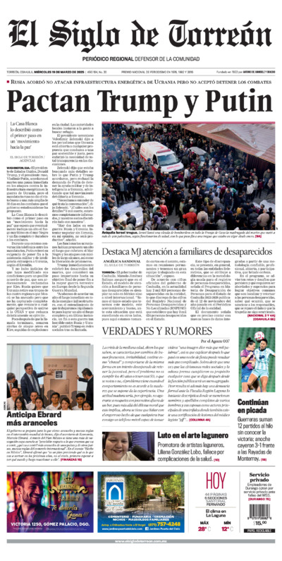 Edición del miércoles 19 de marzo de 2025