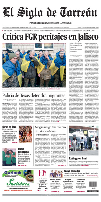 Edición del jueves 20 de marzo de 2025