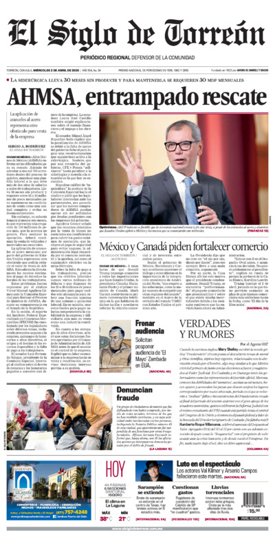 Edición del miércoles  2 de abril de 2025