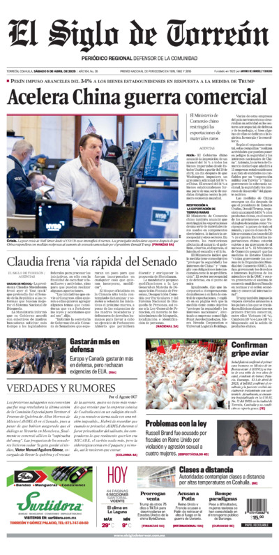 Edición del sábado  5 de abril de 2025