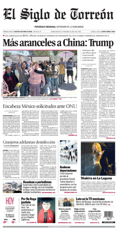 Edición del martes  8 de abril de 2025
