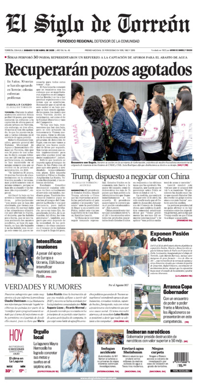 Edición del sábado 12 de abril de 2025