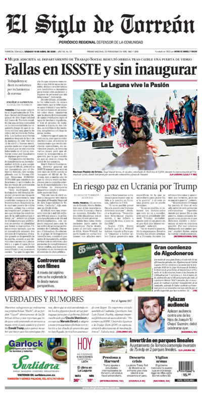 Edición del sábado 19 de abril de 2025