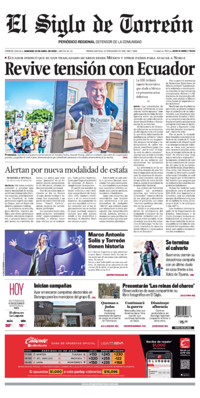 Edición del domingo 20 de abril de 2025