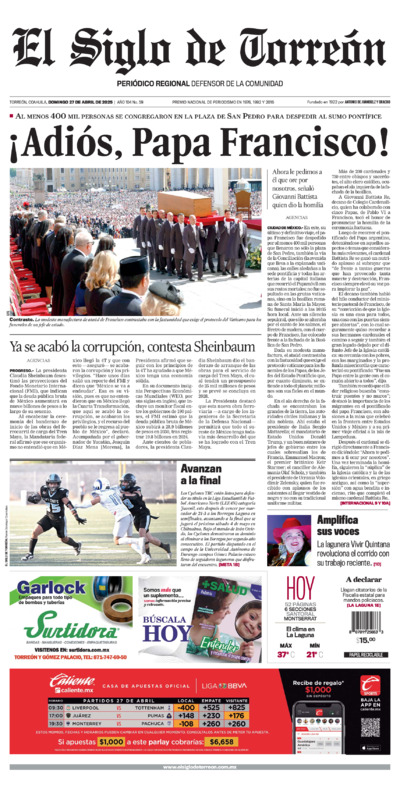Edición del domingo 27 de abril de 2025