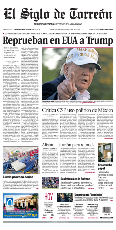 Edición del lunes 28 de abril de 2025