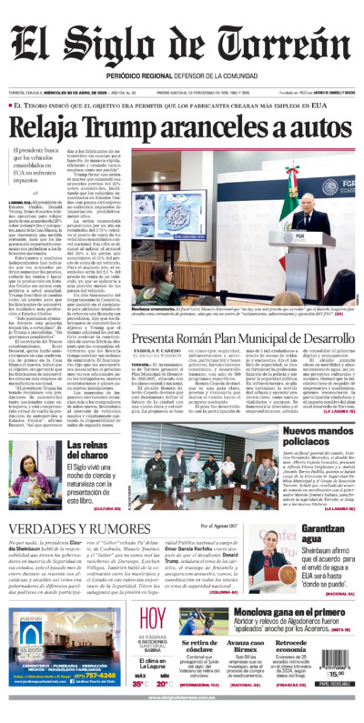 Edición del miércoles 30 de abril de 2025