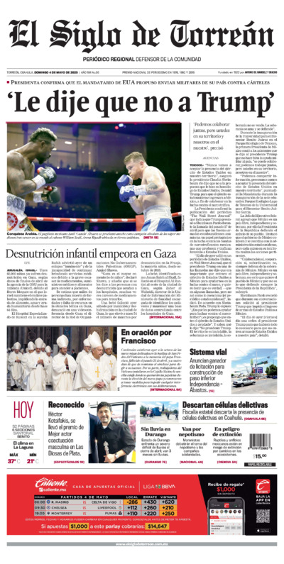 Edición del domingo  4 de mayo de 2025