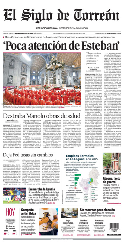 Edición del jueves  8 de mayo de 2025