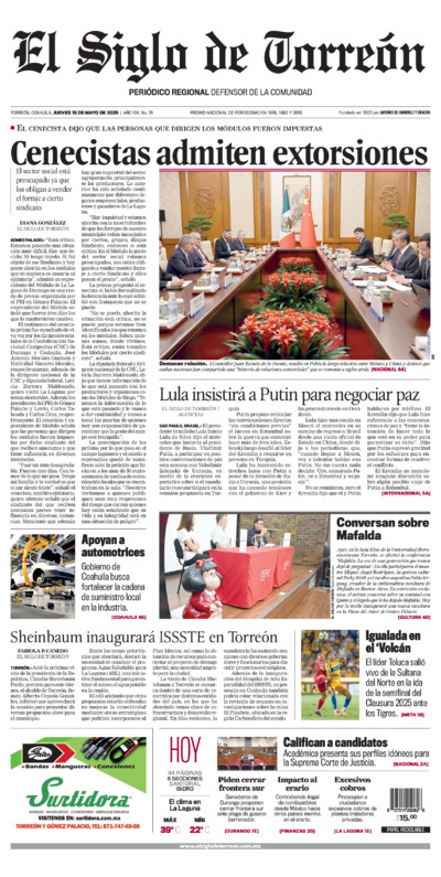 Edición del jueves 15 de mayo de 2025
