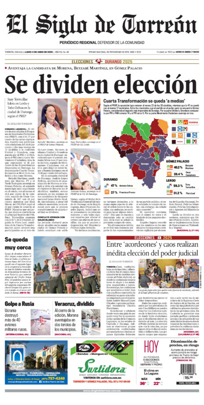Edición del lunes  2 de junio de 2025