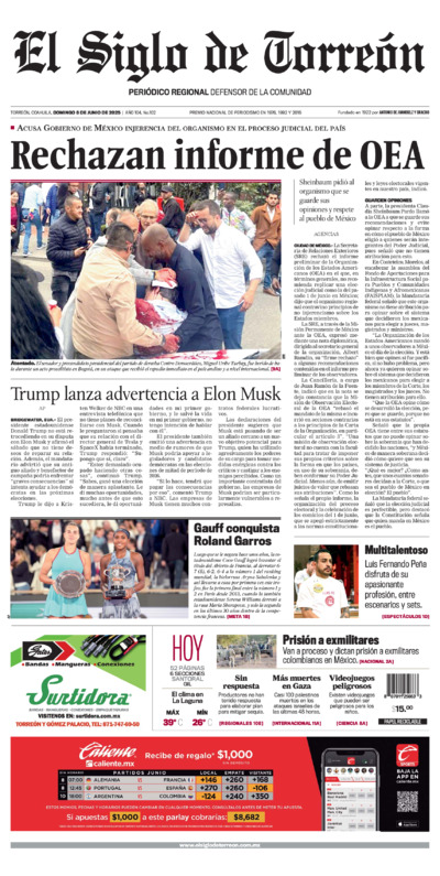 Edición del domingo  8 de junio de 2025