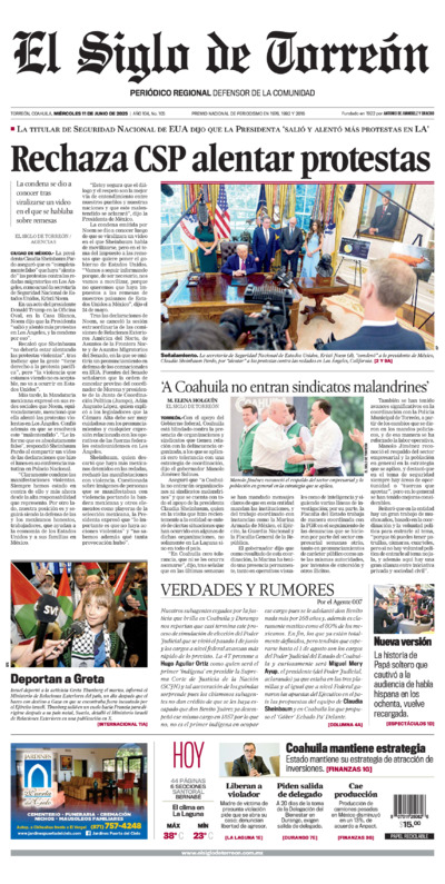 Edición del miércoles 11 de junio de 2025