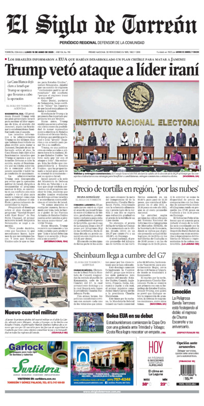 Edición del lunes 16 de junio de 2025