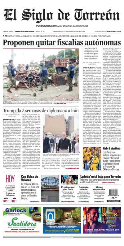 Edición del viernes 20 de junio de 2025
