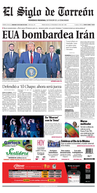 Edición del domingo 22 de junio de 2025