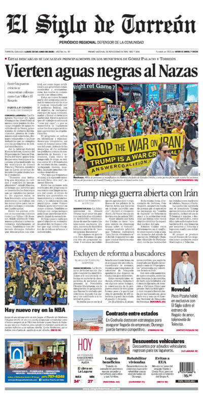 Edición del lunes 23 de junio de 2025