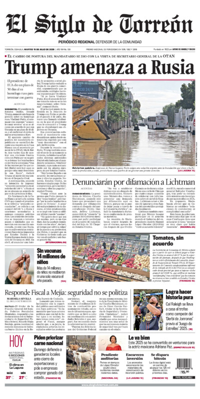 Edición del martes 15 de julio de 2025