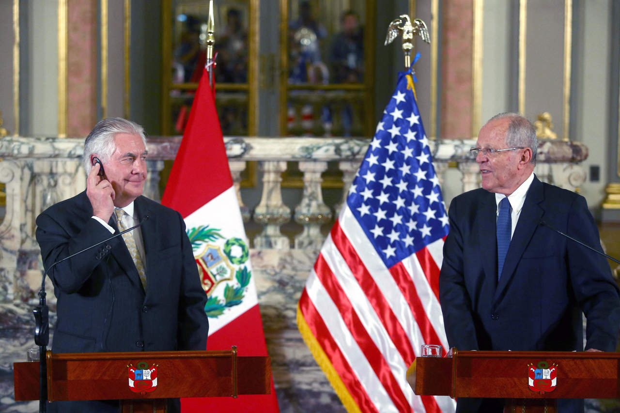 Agradece Tillerson a Kuczynski liderazgo de Perú contra crisis en Venezuela. Noticias en tiempo real