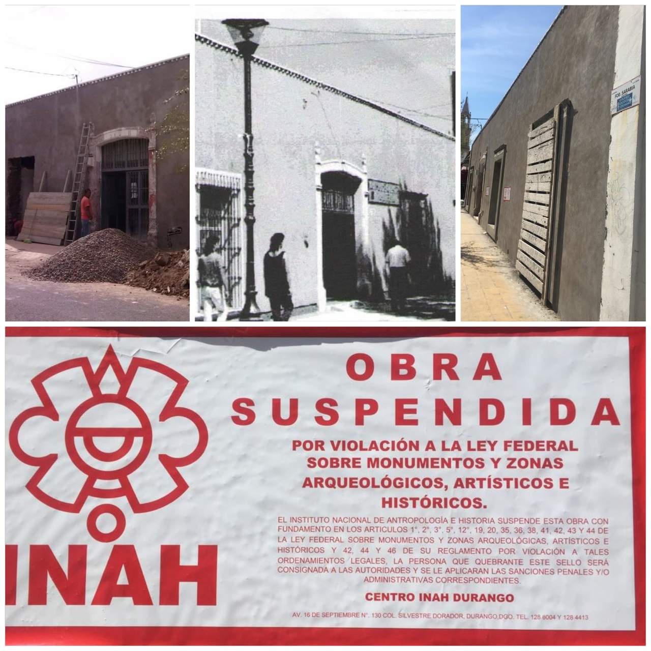 Suspende INAH reconstrucción en Casa Antigua de Lerdo. Noticias en tiempo real
