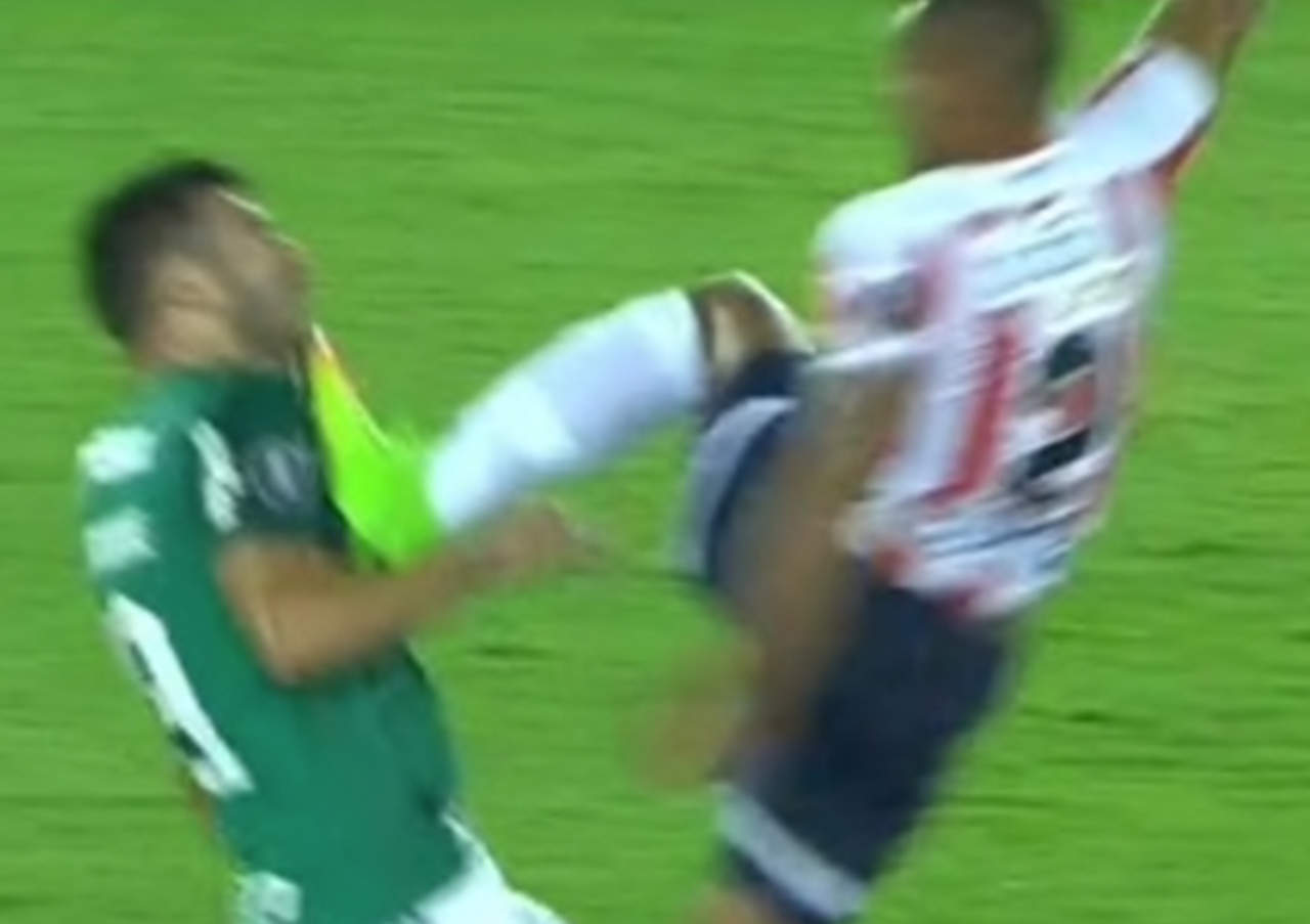 Violenta patada durante la Libertadores se hace viral. Noticias en tiempo real