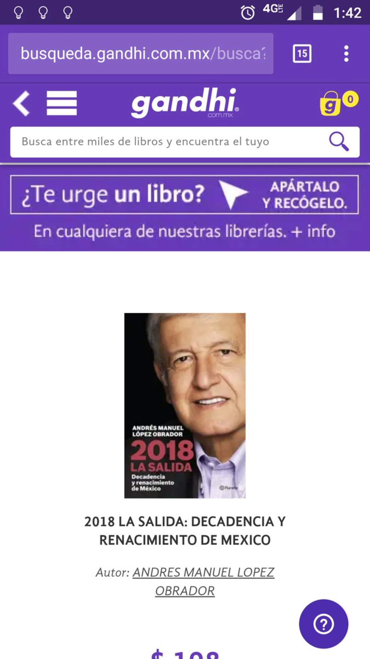 Librerías Gandhi confirma: el libro de López Obrador no fue el más vendido. Noticias en tiempo real