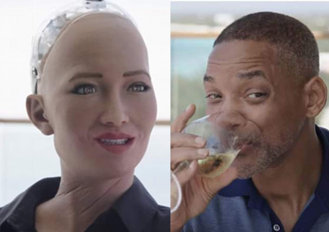 Will Smith tiene una cita con la robot Sophia. Noticias en tiempo real