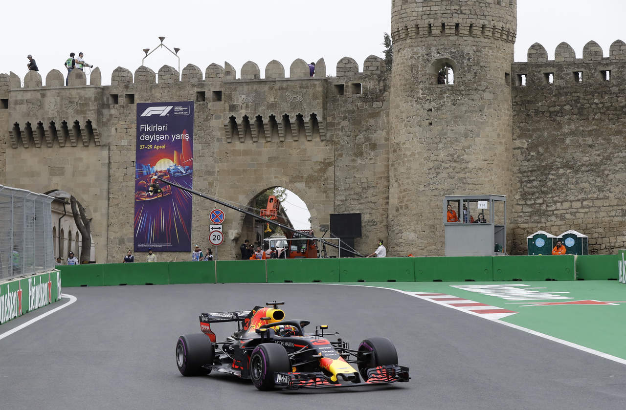 Ricciardo marca el paso en prácticas de Azerbaiyán. Noticias en tiempo real