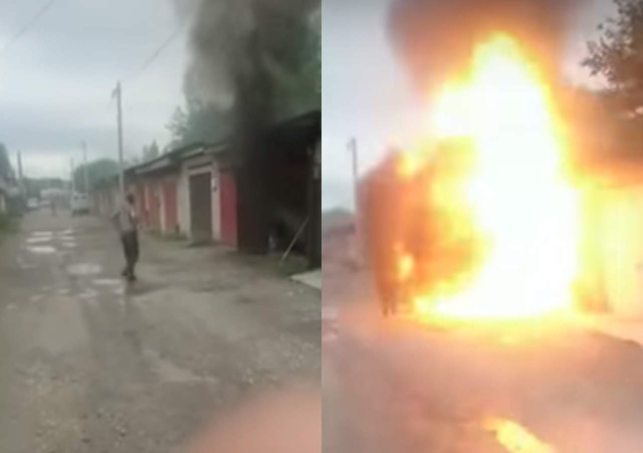VIDEO: Sale disparado por explosión en garaje. Noticias en tiempo real