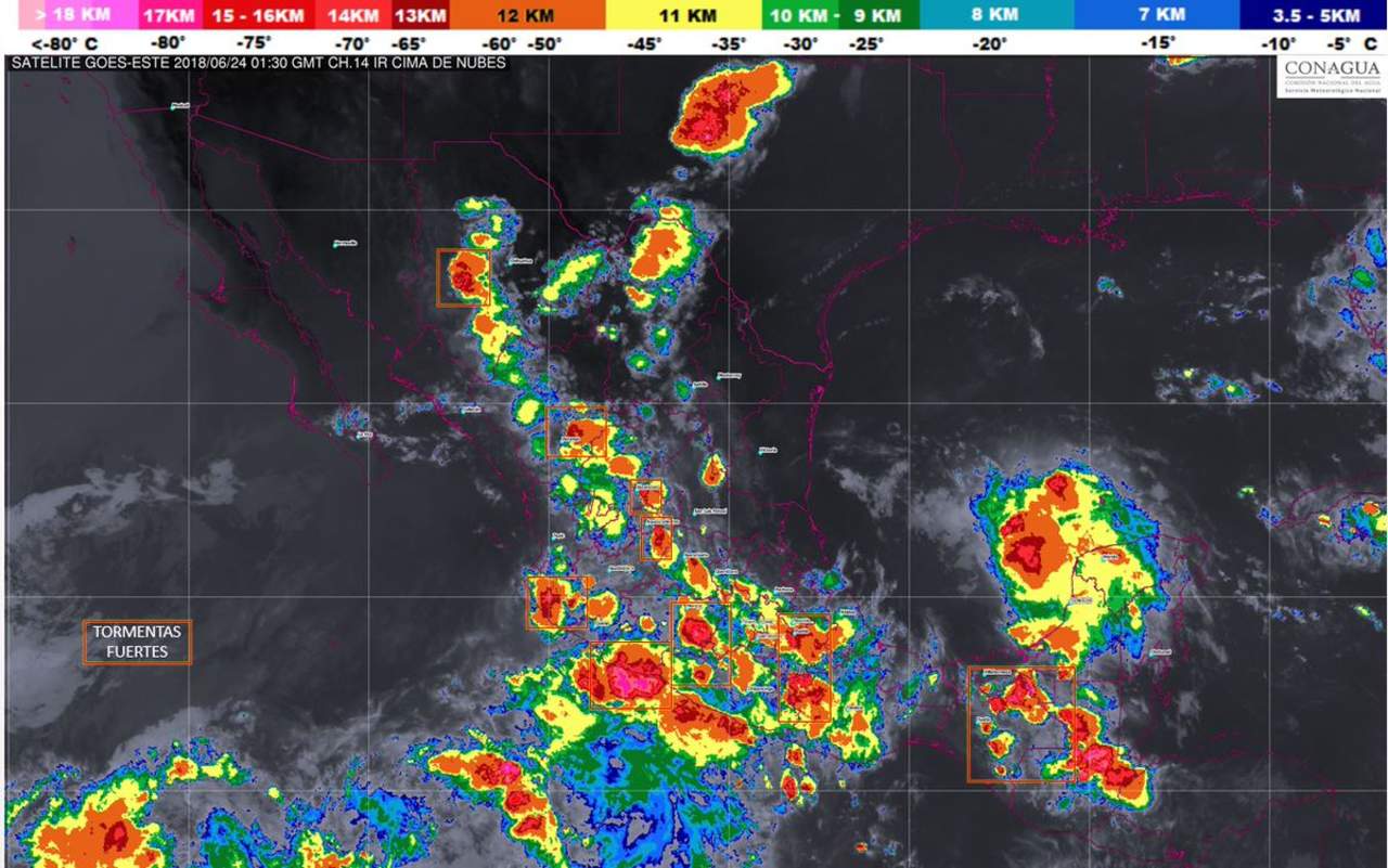 Alertan por tormentas en 18 entidades del país durante la noche. Noticias en tiempo real
