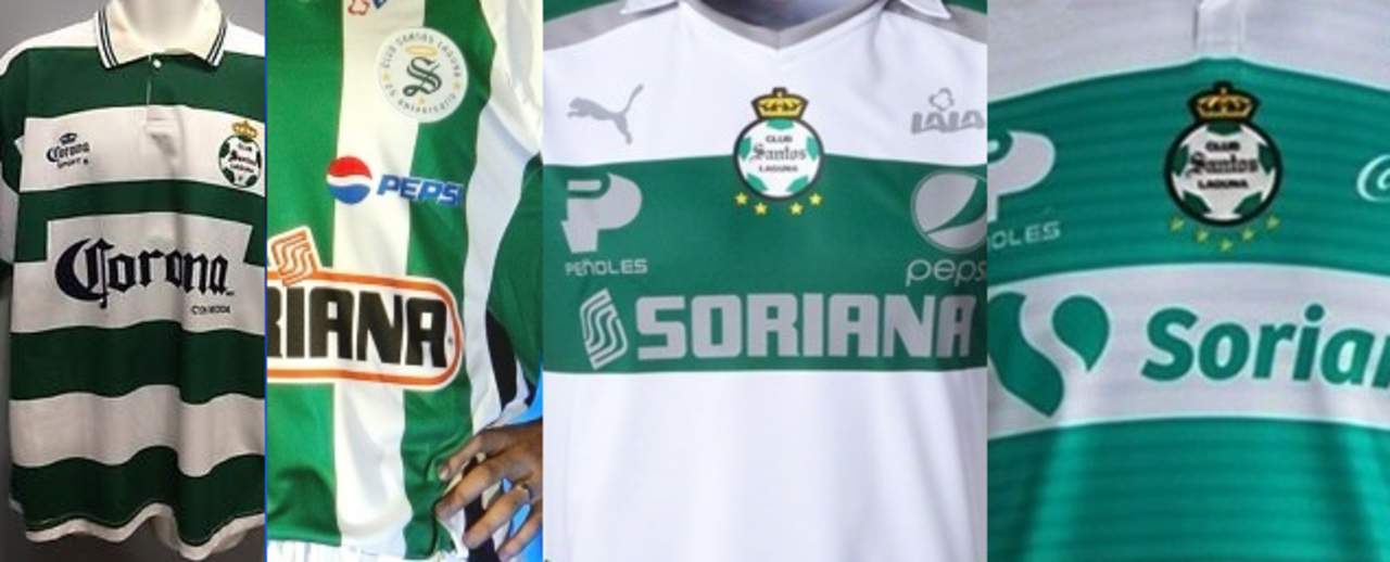 Estas son las 6 playeras de los campeonatos de Santos Laguna. Noticias en tiempo real