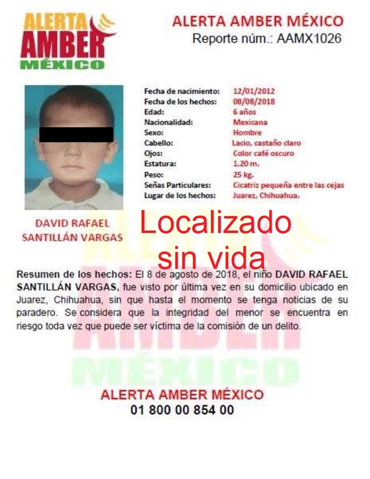 Encuentran muerto a niño desaparecido en Ciudad Juárez. Noticias en tiempo real