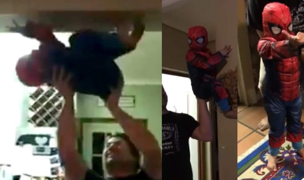 VIRAL: Niño con disfraz de Spiderman y su papá conquistan en redes. Noticias en tiempo real