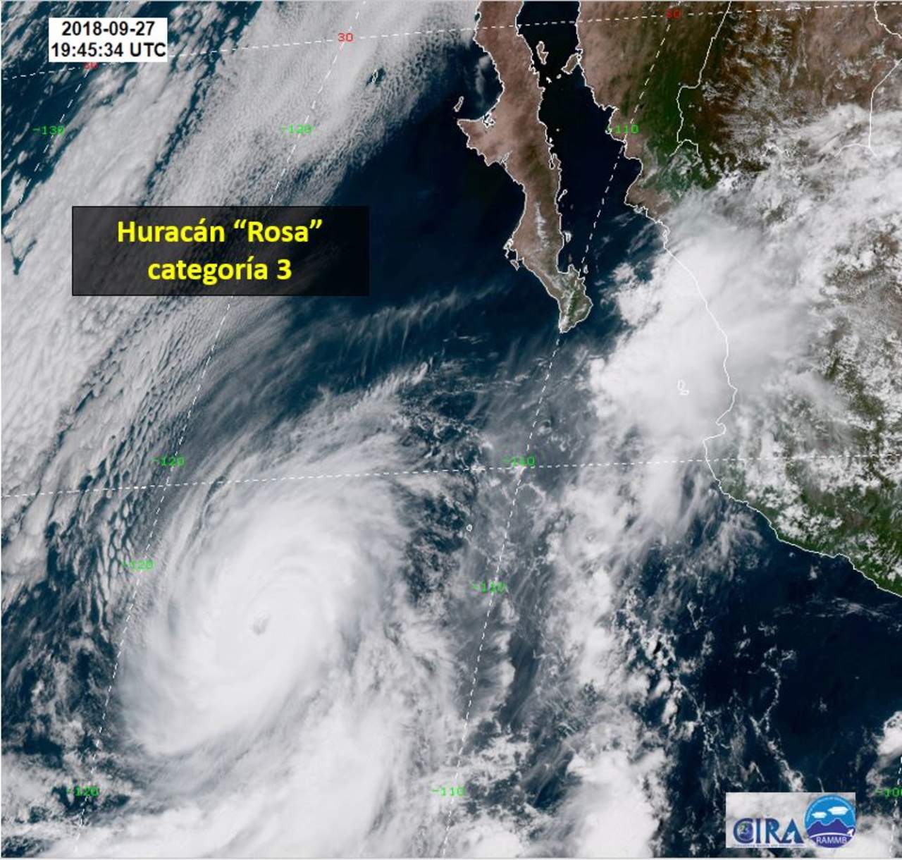 Rosa se convierte en huracán categoría 3. Noticias en tiempo real