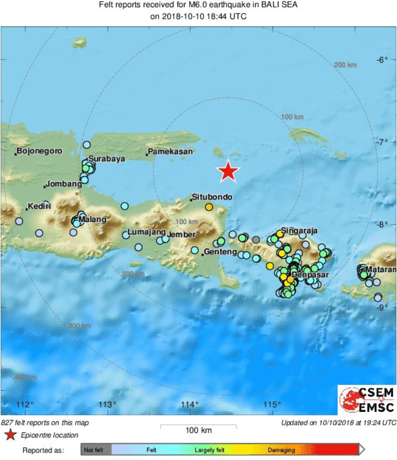 Sismo de magnitud 6.0 remece isla de Bali, Indonesia. Noticias en tiempo real